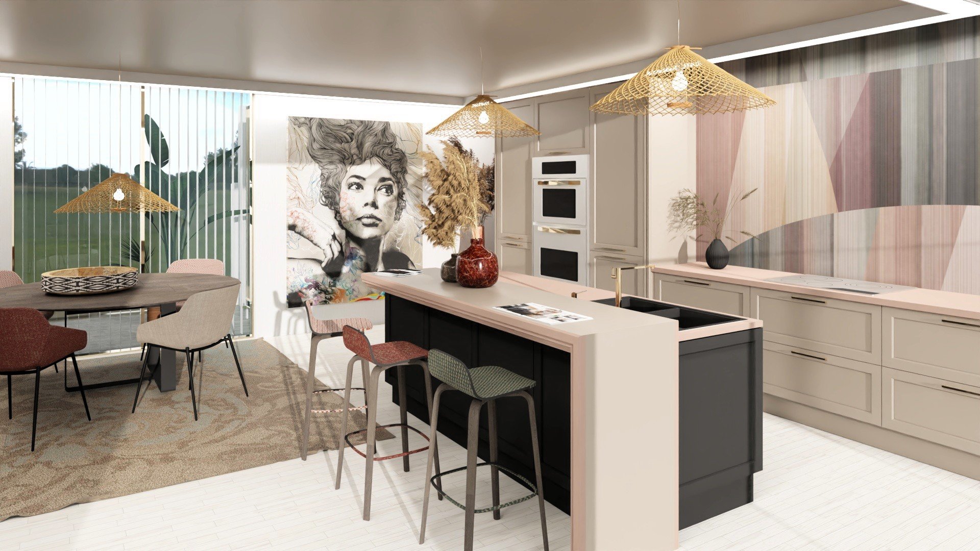 Coral Haze Kitchen | Virtual Staging Cozinha