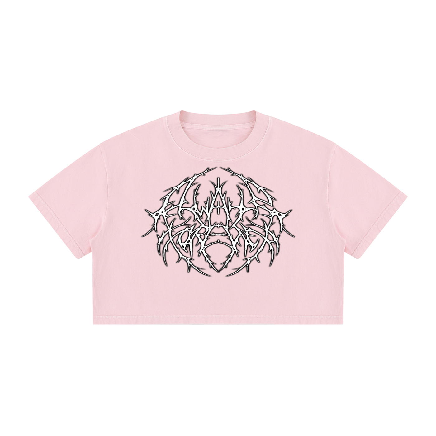 Always and Forever Black Metal Logo - Women's Mineral Wash Cotton Crop T-Shirt