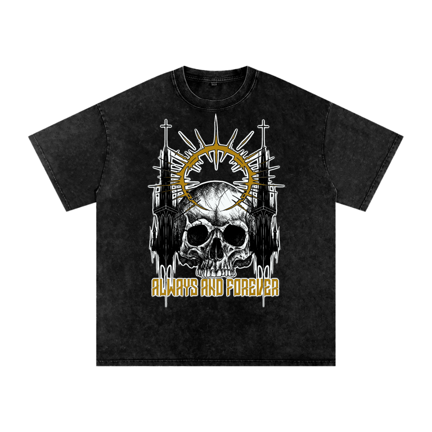 Immortal Crown - Snow Washed Oversized Cotton T-Shirt