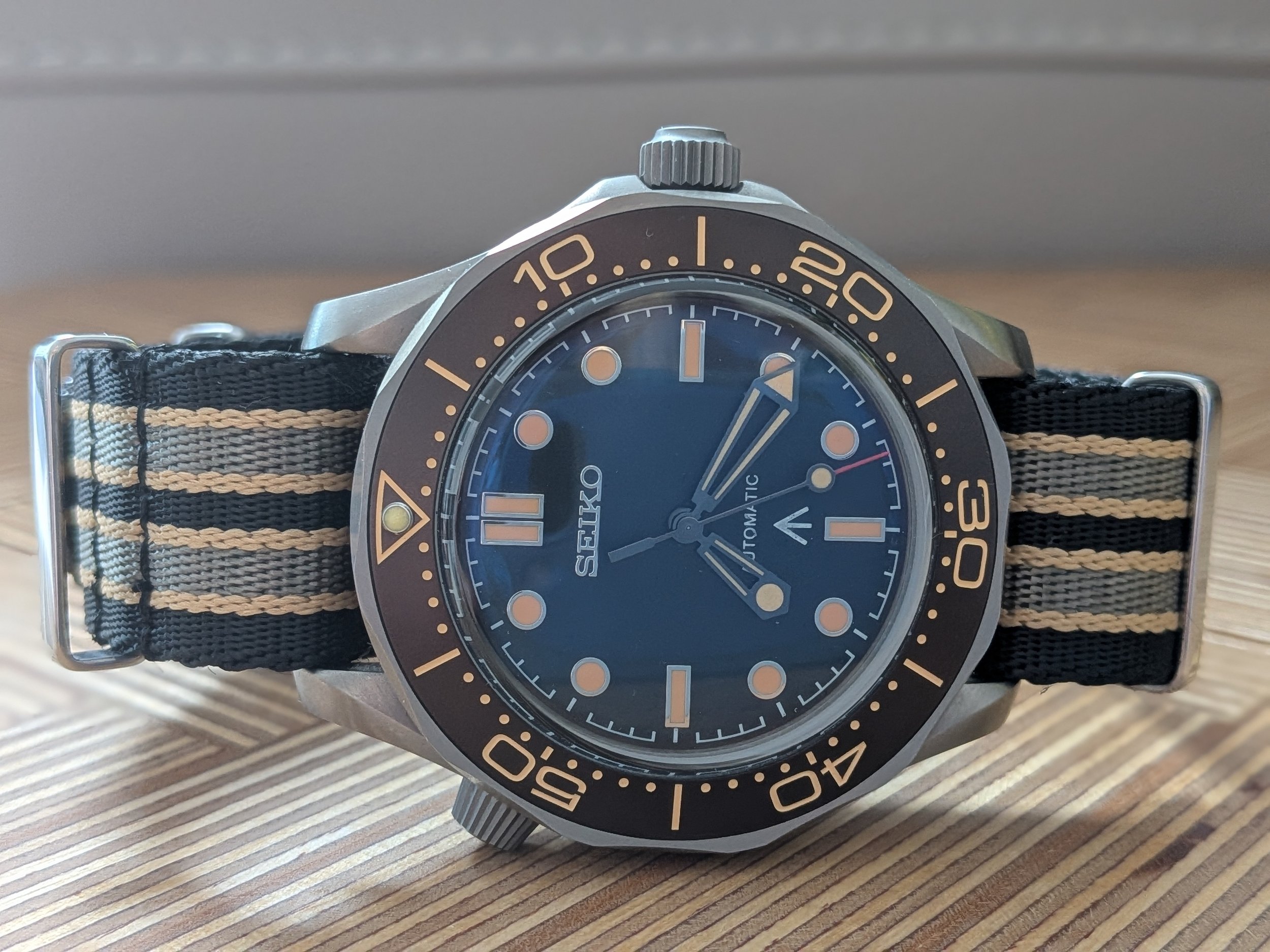 Custom Titanium No Time to Die 007 Automatic Seiko Mod Watch