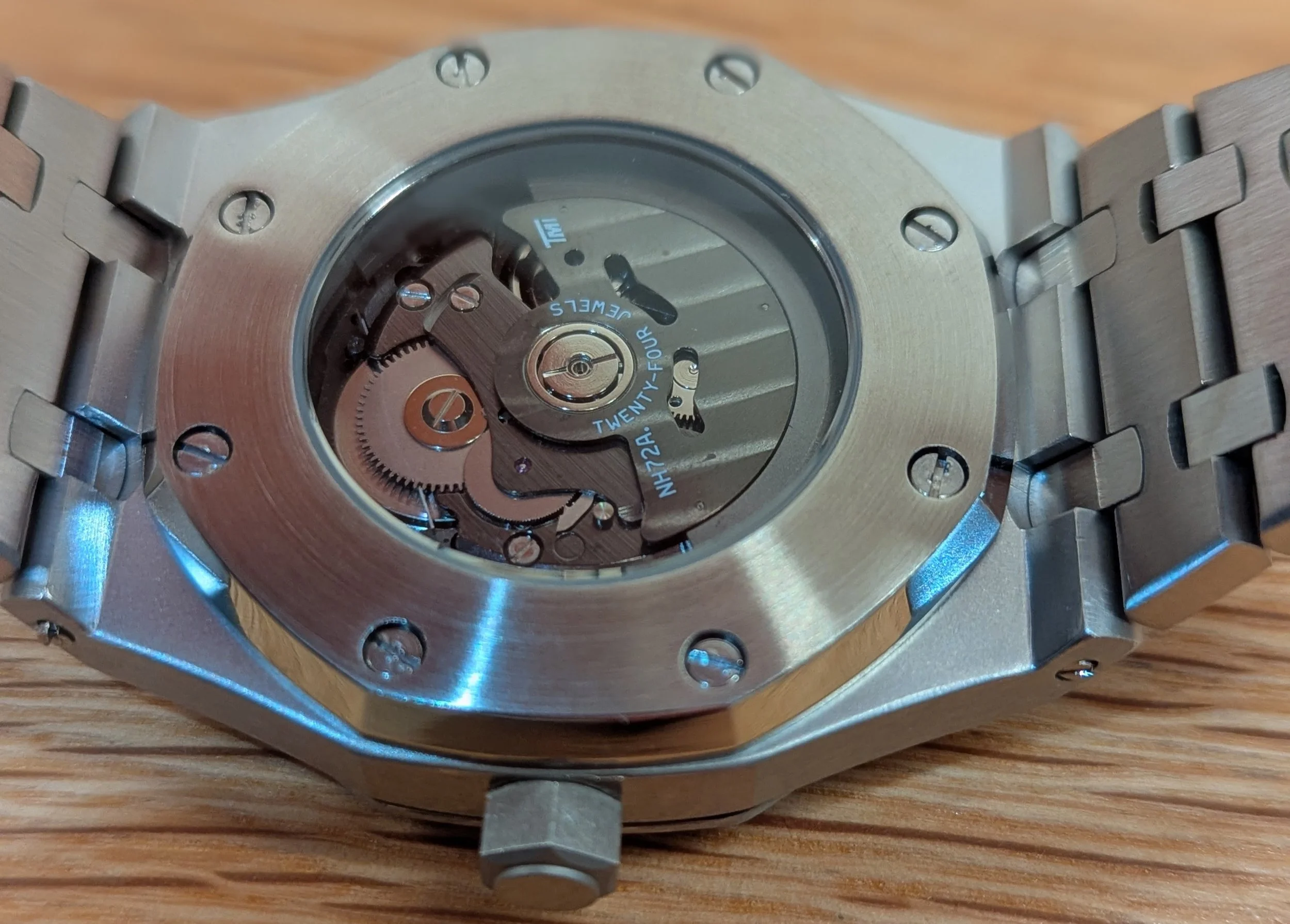 Seiko Seikoak royal oak octagonal integrated bracelet  skeleton dial