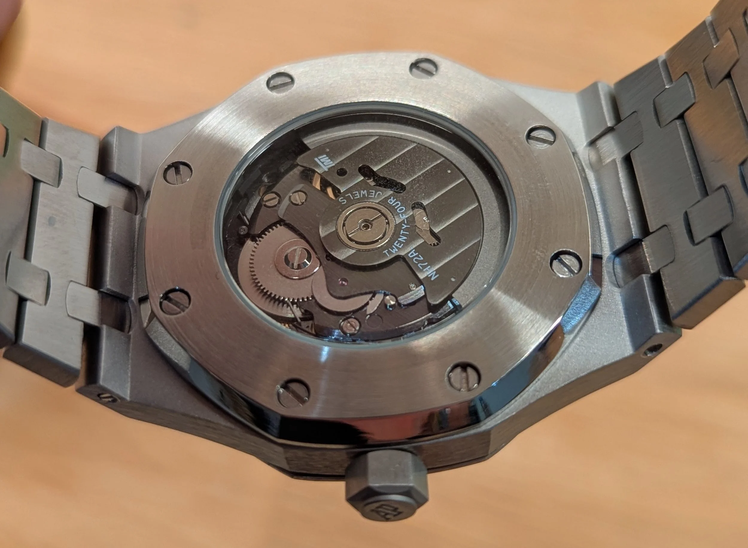 Seiko Seikoak royal oak octagonal integrated bracelet  skeleton dial