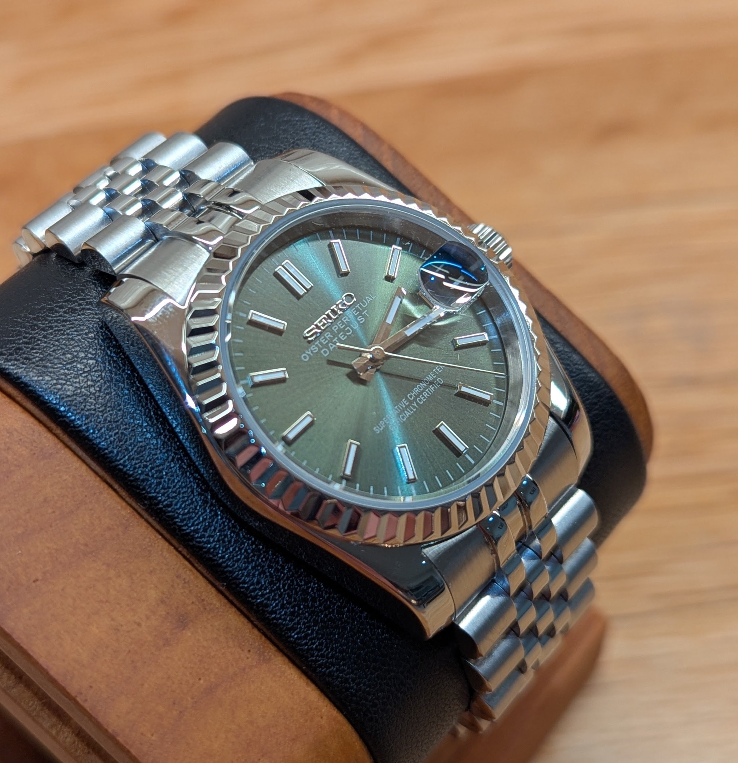 Seiko MOD SeikoJust Fluted Bezel & Jubilee Bracelet