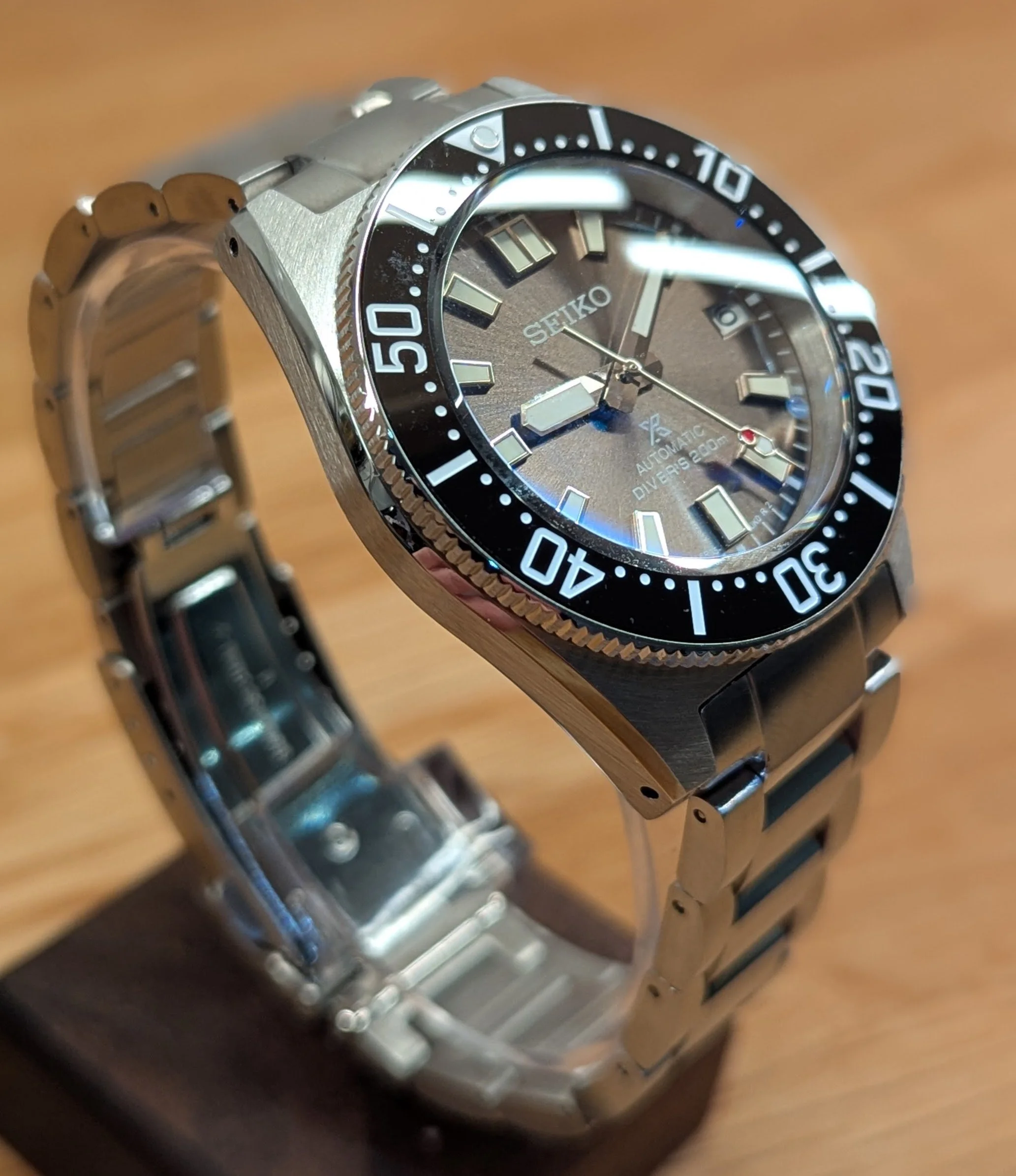 Seiko MOD 62MAS Classic Diver watch sliver dial with Black bezel