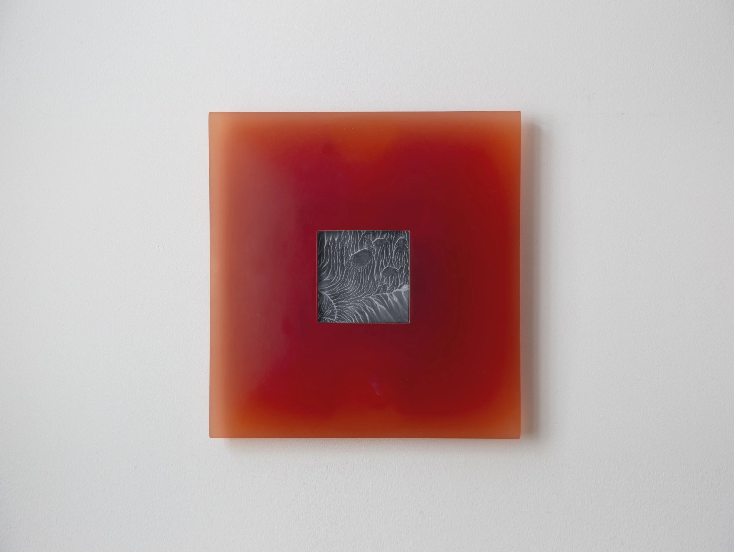 Breathe, Work II, 2024. 25.5x25.5x10cm. 1000 grit sandpaper, resin, pigments