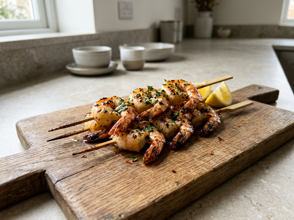 Garlic Prawn Skewers