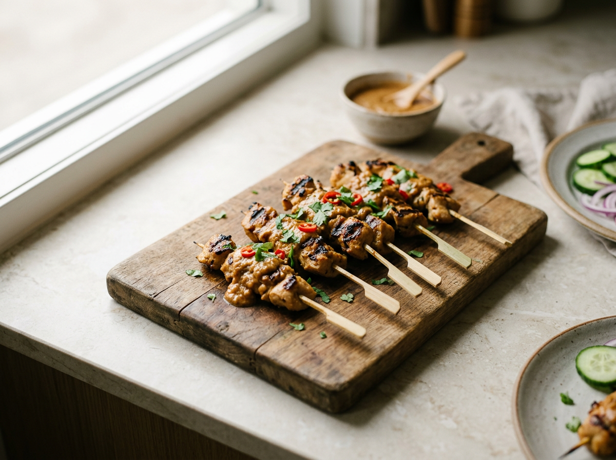 Mini Satay Chicken Skewers