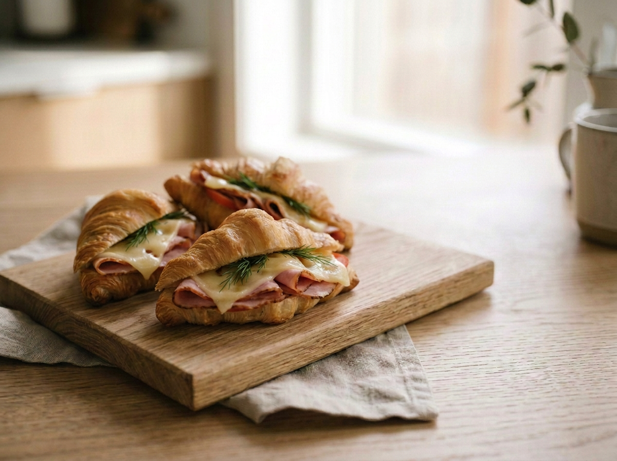 Mini Shaved Ham & Cheddar Cheese Croissants