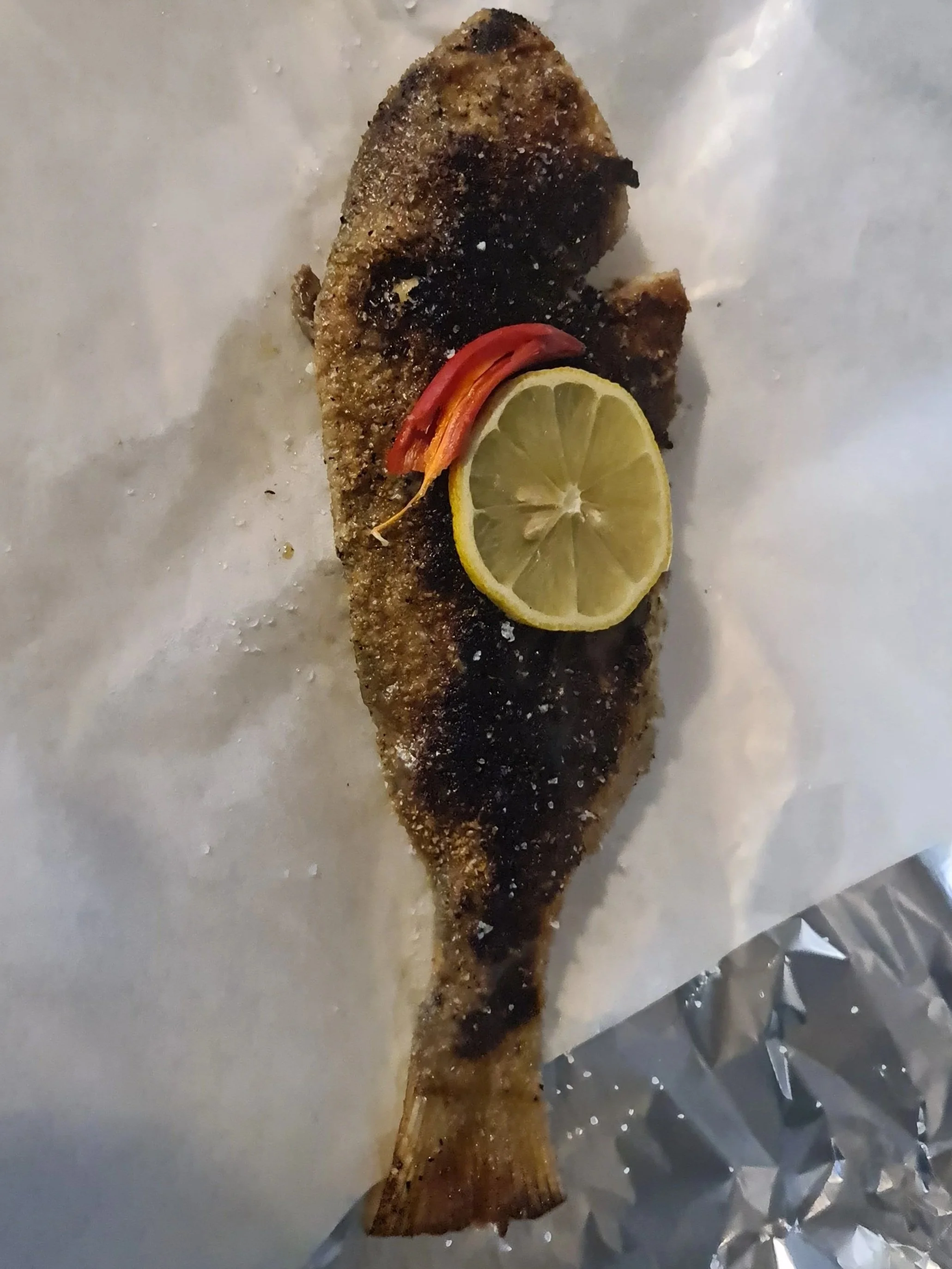 Grilled Whole Fish with Bran
