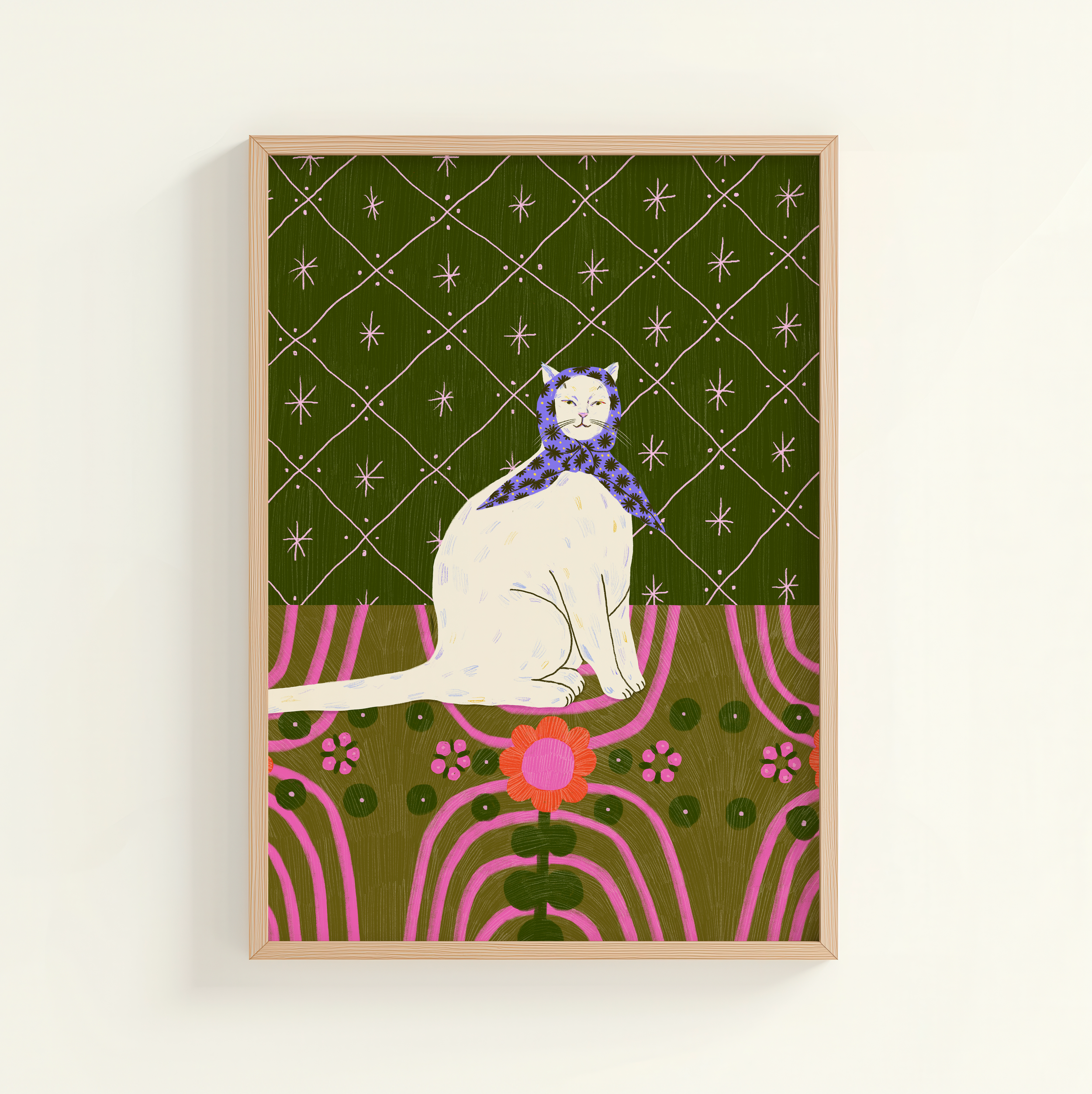 Batik Cat Fine Art print
