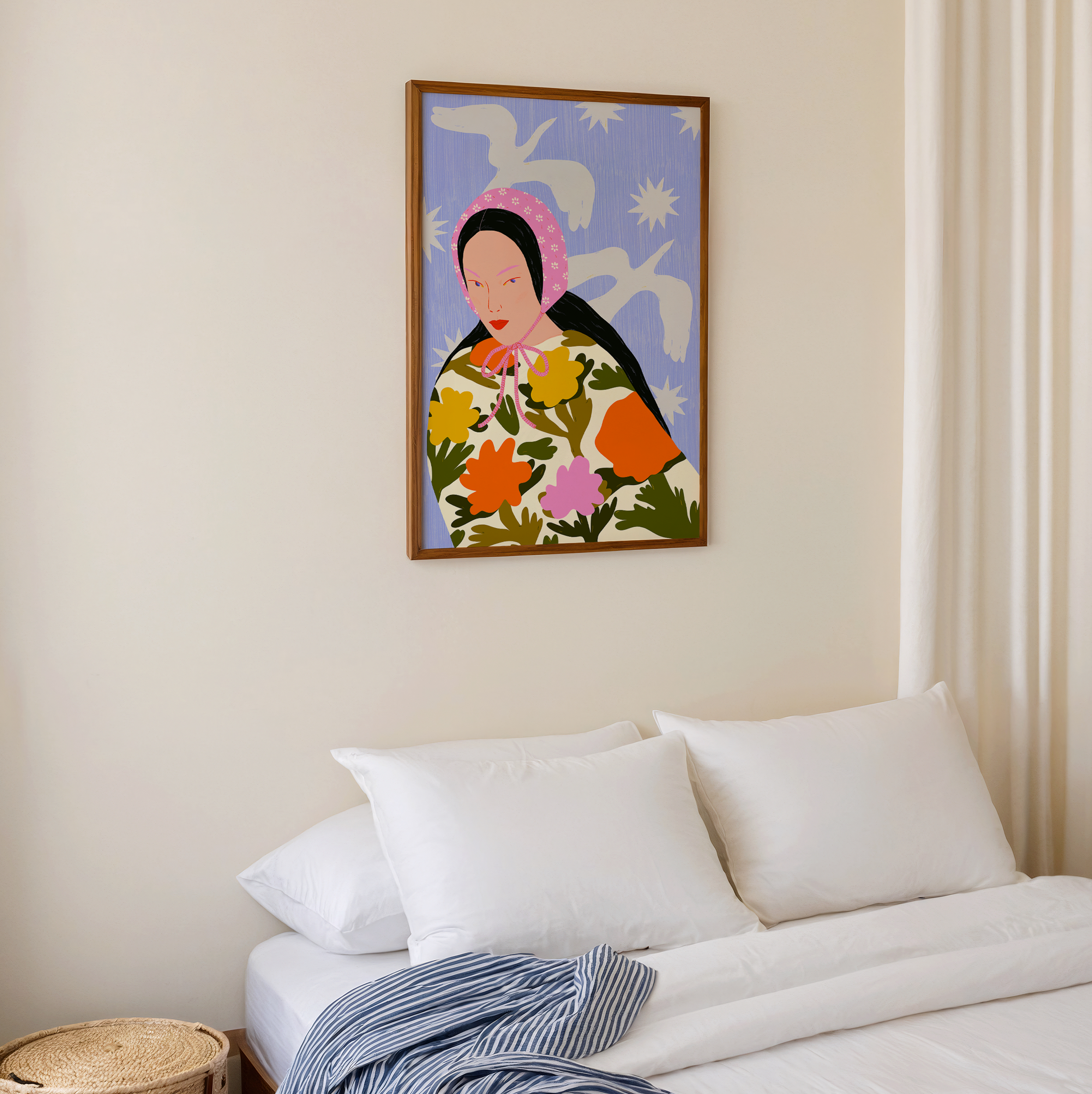 IN BLOOM GIRL & BIRDS KADNA FINE ART PRINT.png