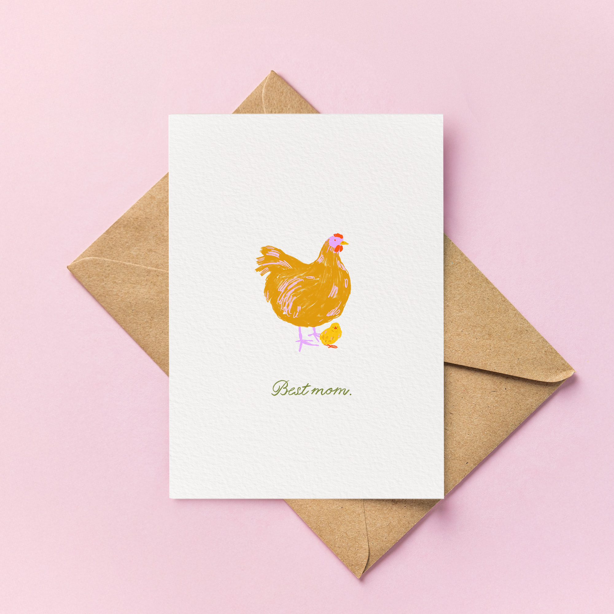 Best Mom Greeting Card & Envelope