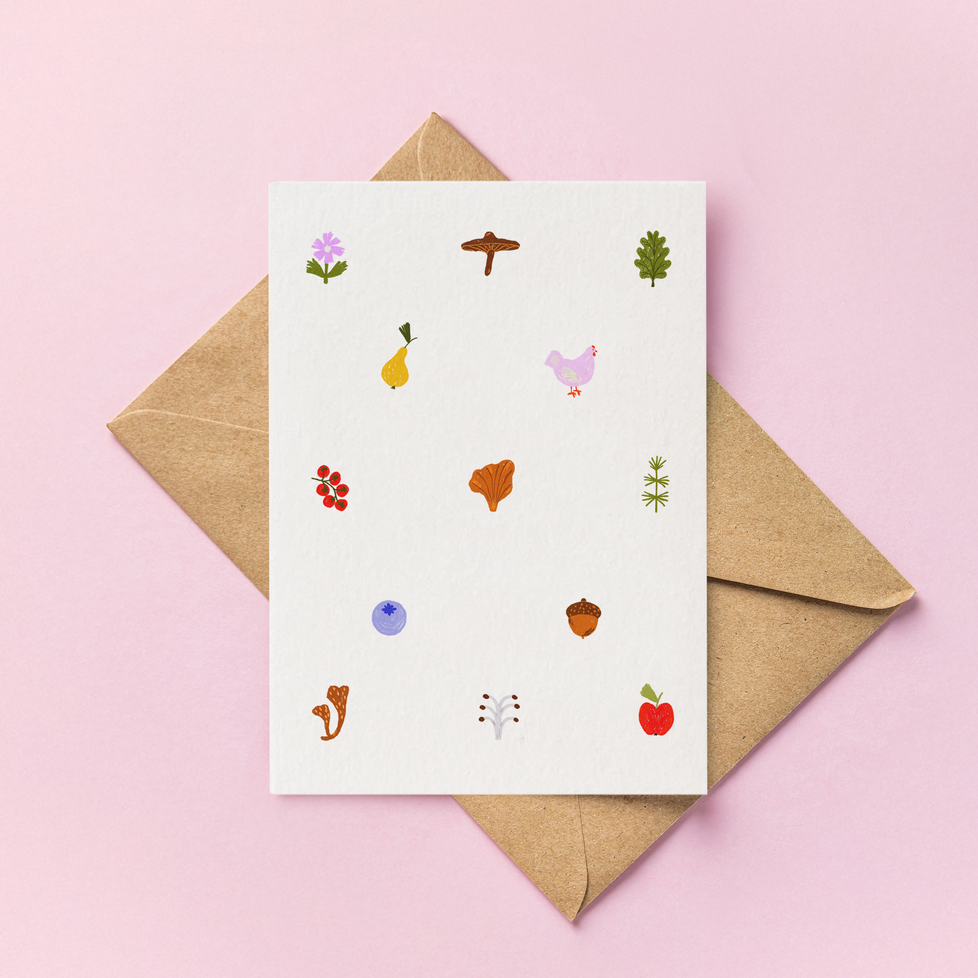 Grow Your Garden - Whimsical Woodland Pattern Blank Greeting Card