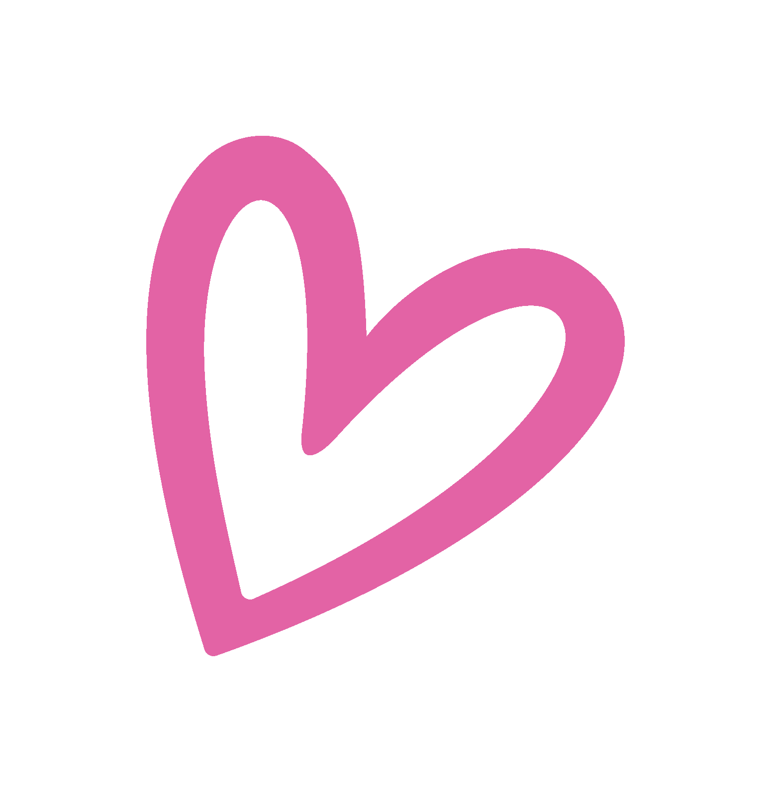 Pink heart-shaped emoji outline.