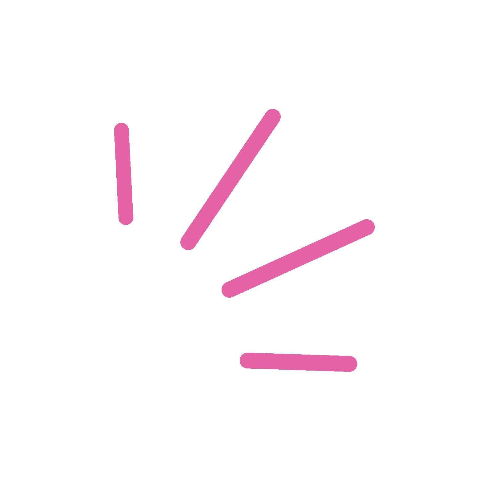 Illustration of a hand with pink lines indicating different finger positions and movements.
