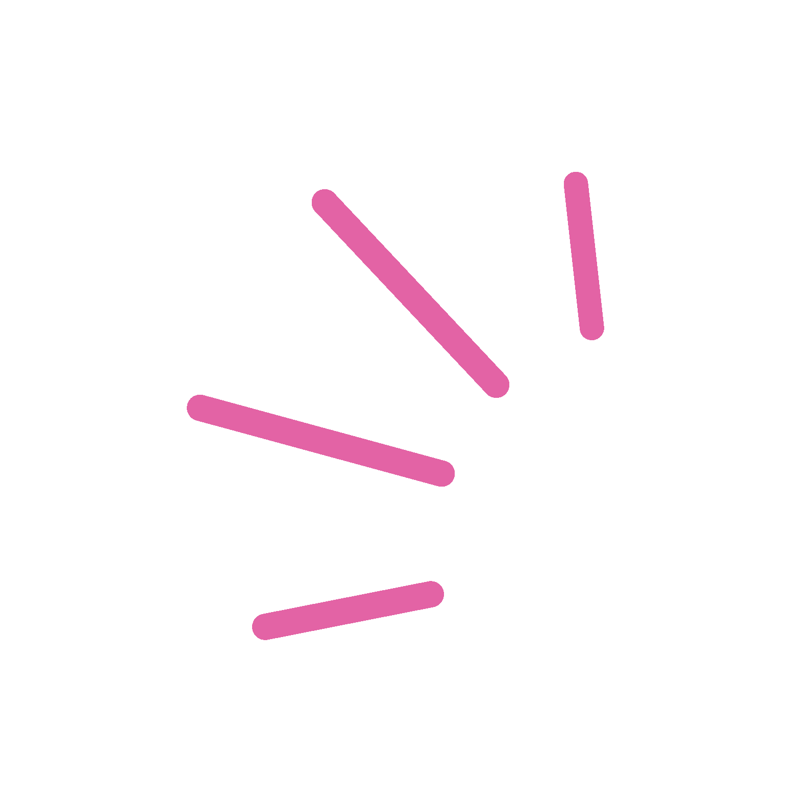 Pink lines arranged in a folded pattern on a black background.