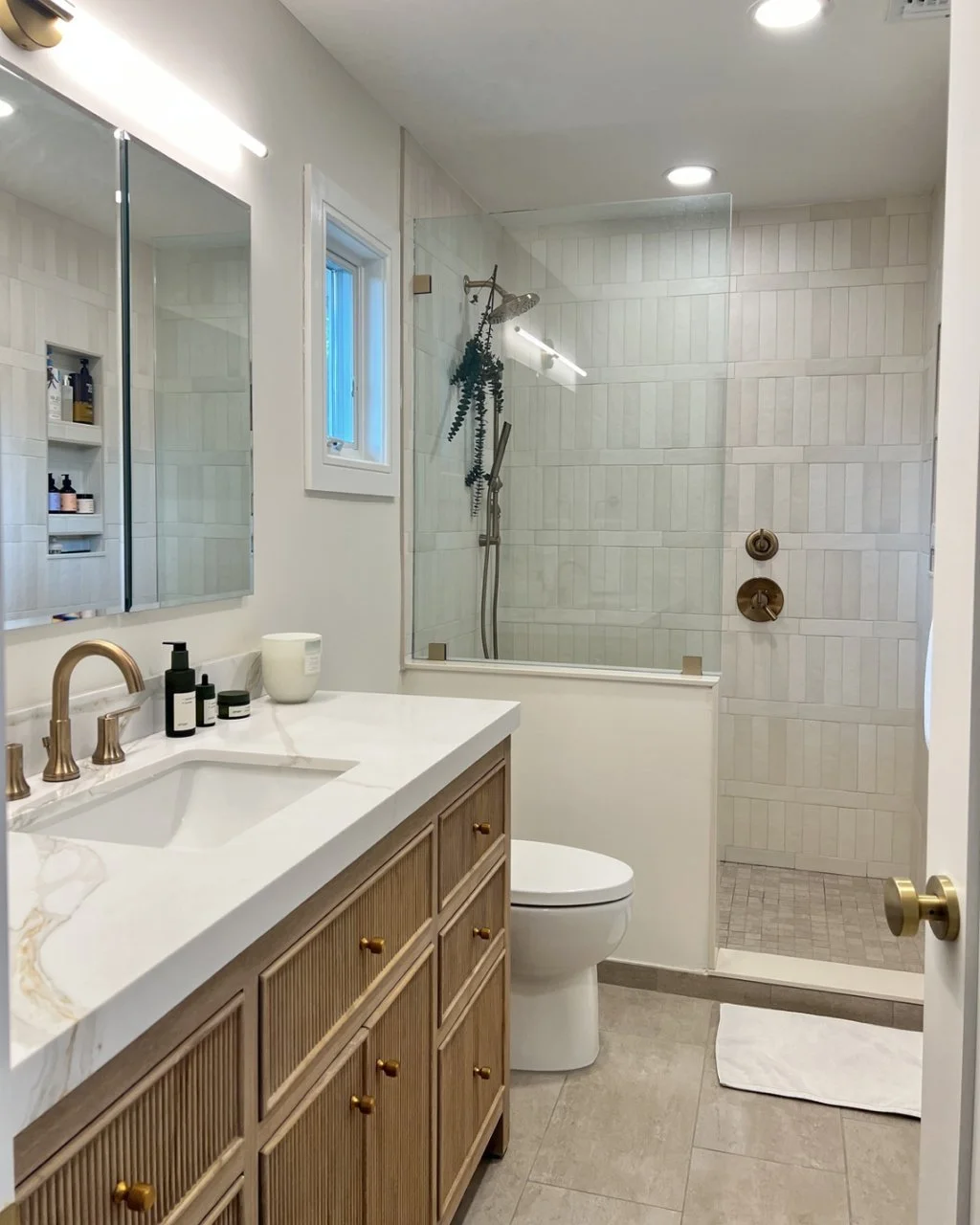 Stacked-Tile Bath, Port Washington
