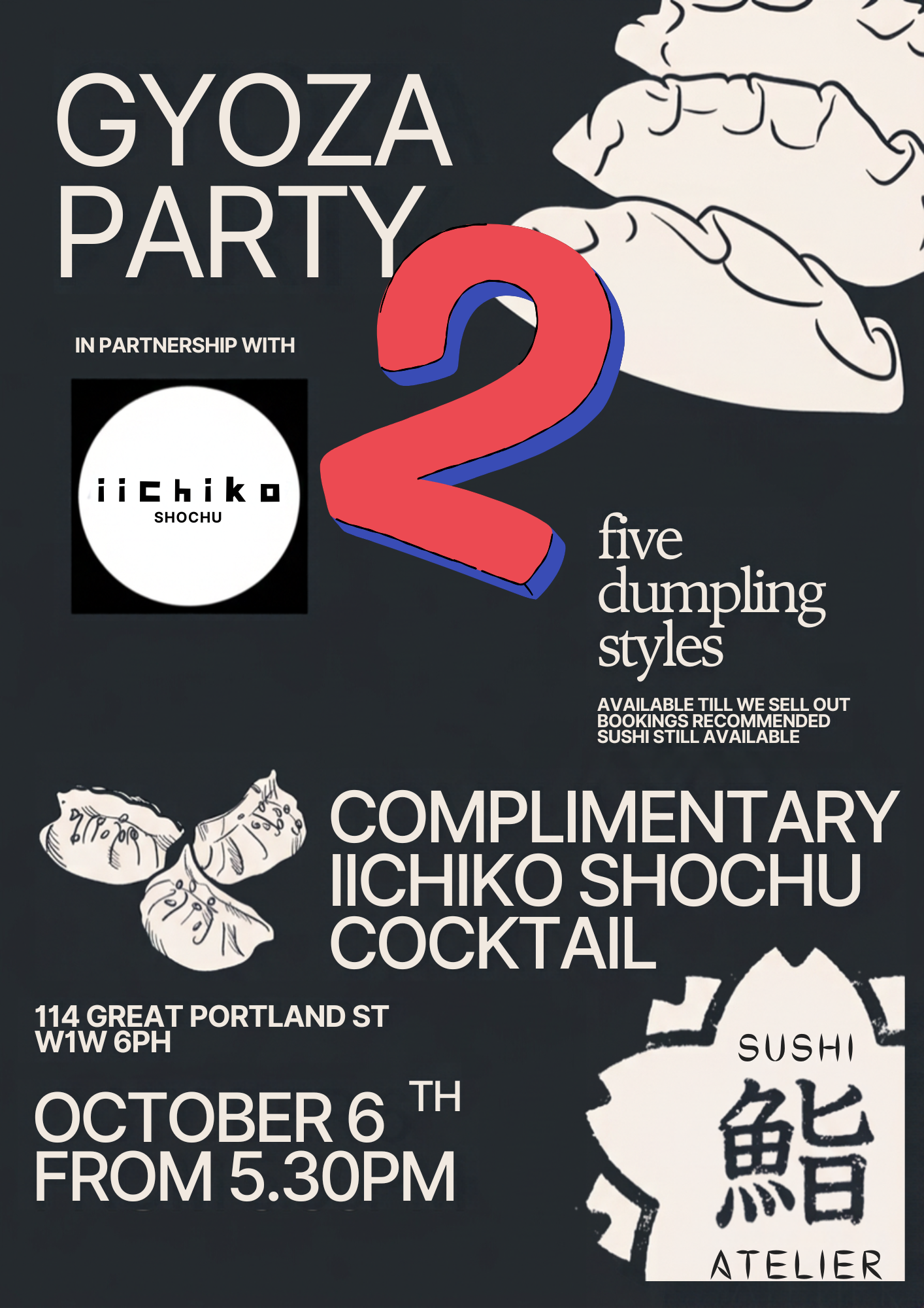 Gyoza Party at Sushi Atelier: Five Styles of Gyoza, Sushi &amp; Japanese Drinks