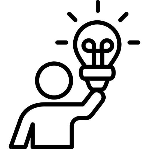 Idea icon representing clear advice, practical guidance and problem solving