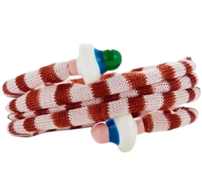Missoni Signature Zigzag Knit & Enamel Slip-On Wrap Bracelet Multicolor NIB