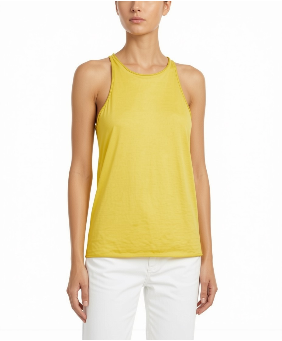The Row Urmia Cashmere Silk Tank Top Chartreuse Yellow L NWT