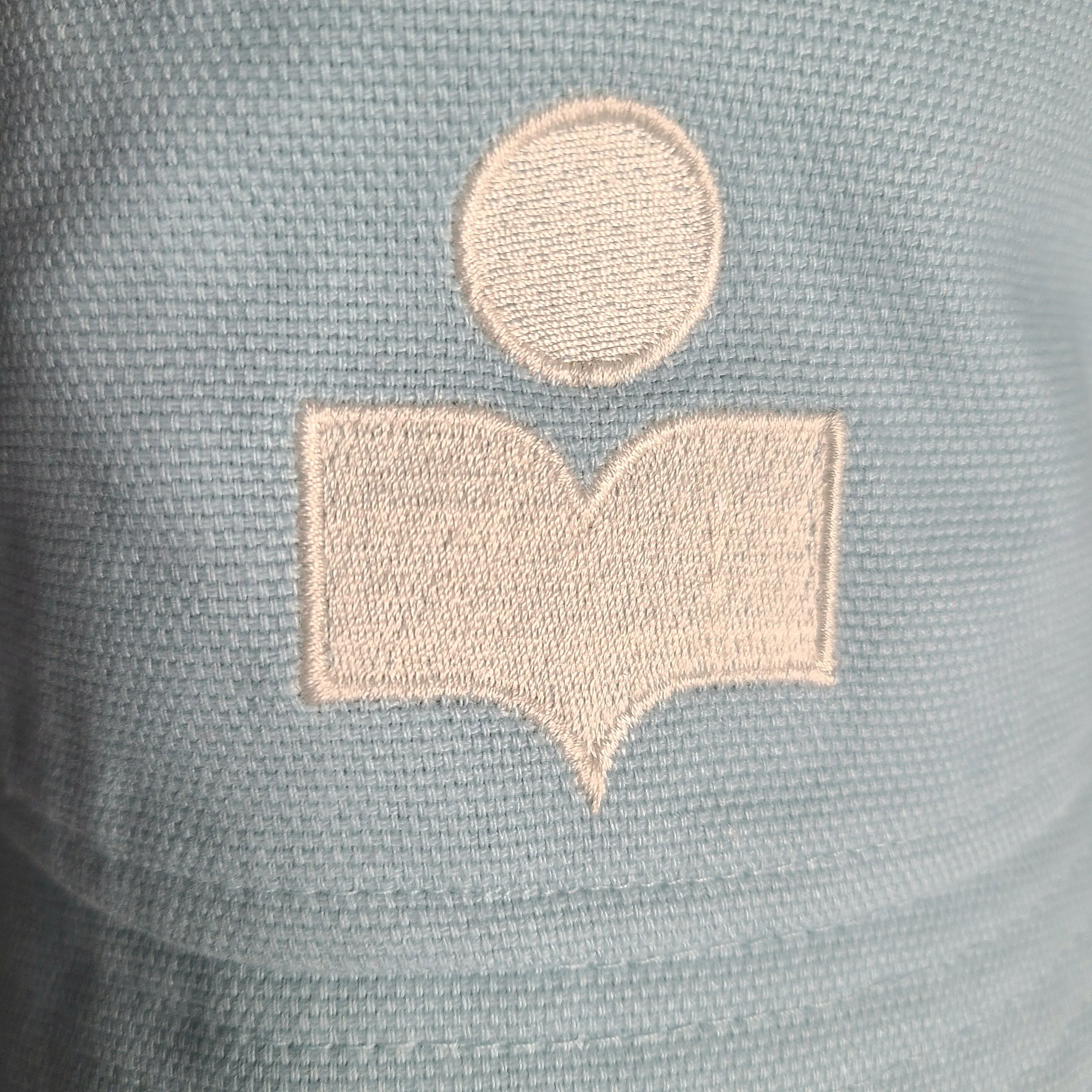 ISABEL MARANT — Haley Embroidered Logo Cotton Bucket Hat in Aqua (Size Medium / 56cm)