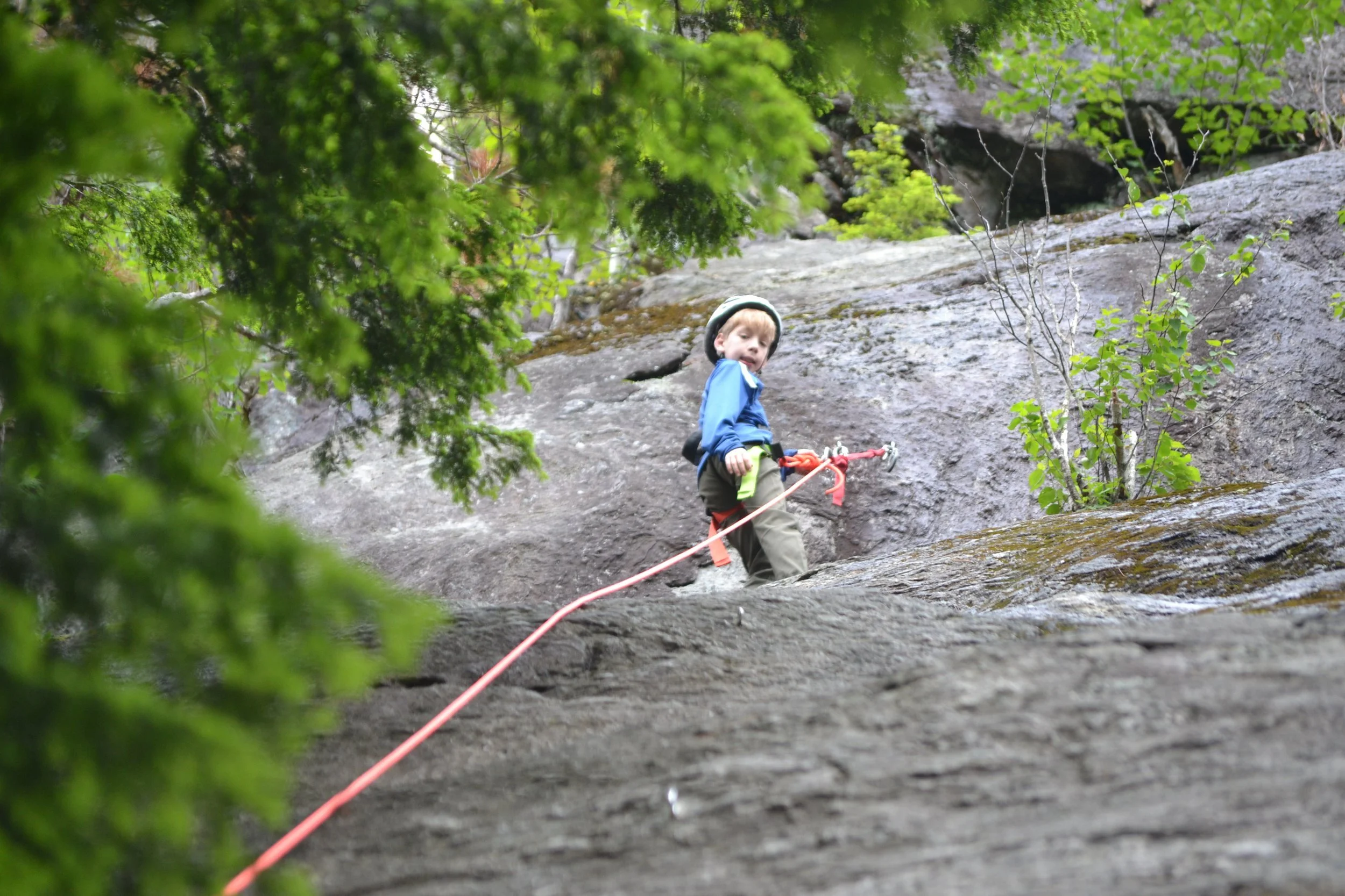  Wiley getting ready to reppell down from the top of the cliff. 