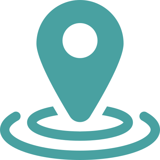 Ícone de localização com marcação no mapa.