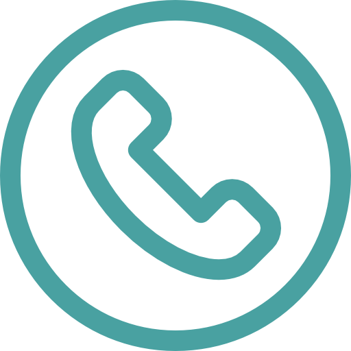 Ícone de telefone em estilo minimalista dentro de um círculo