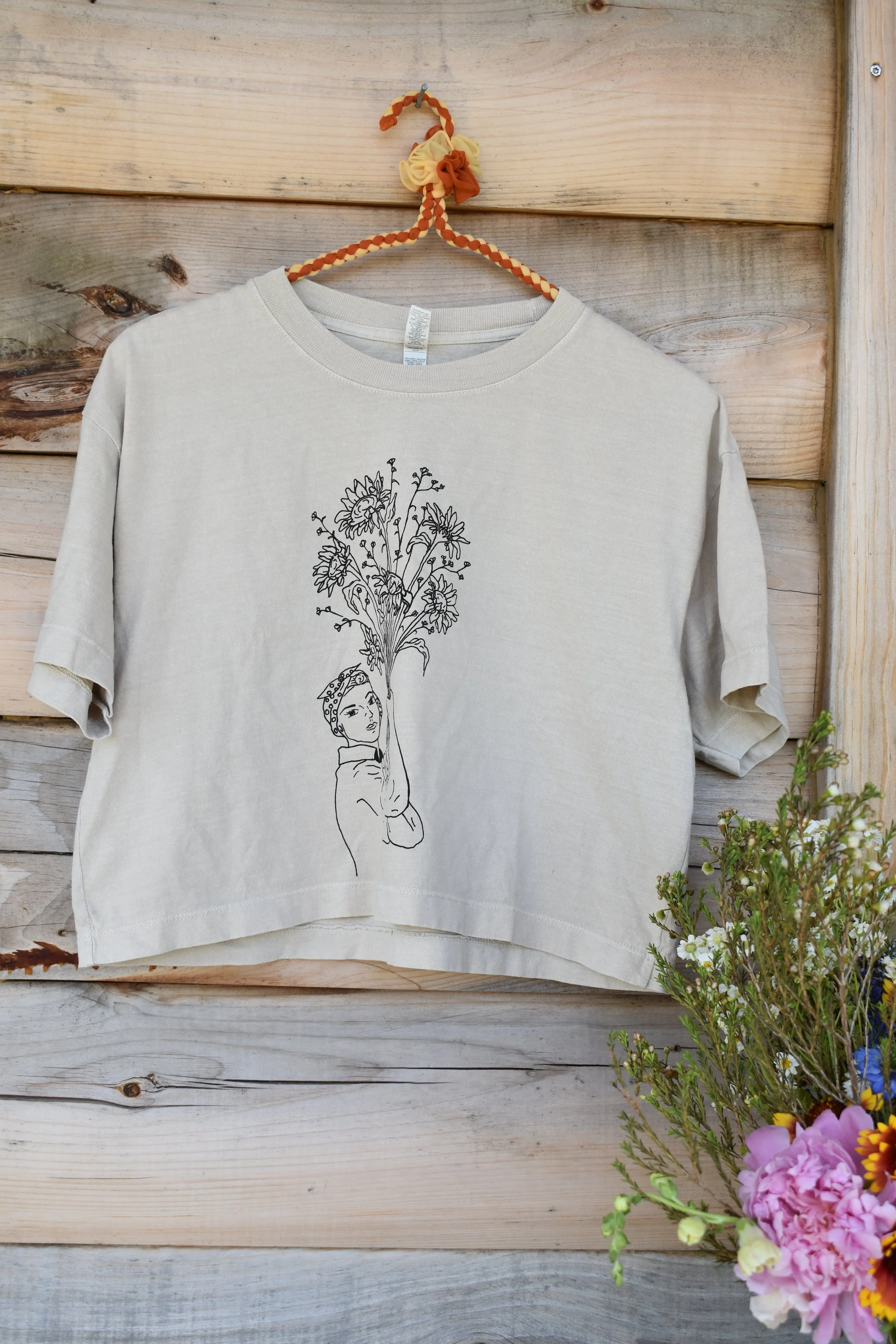 Morning Glory Farm “The Mice Will Play” Boxy Faded Bone T-Shirt