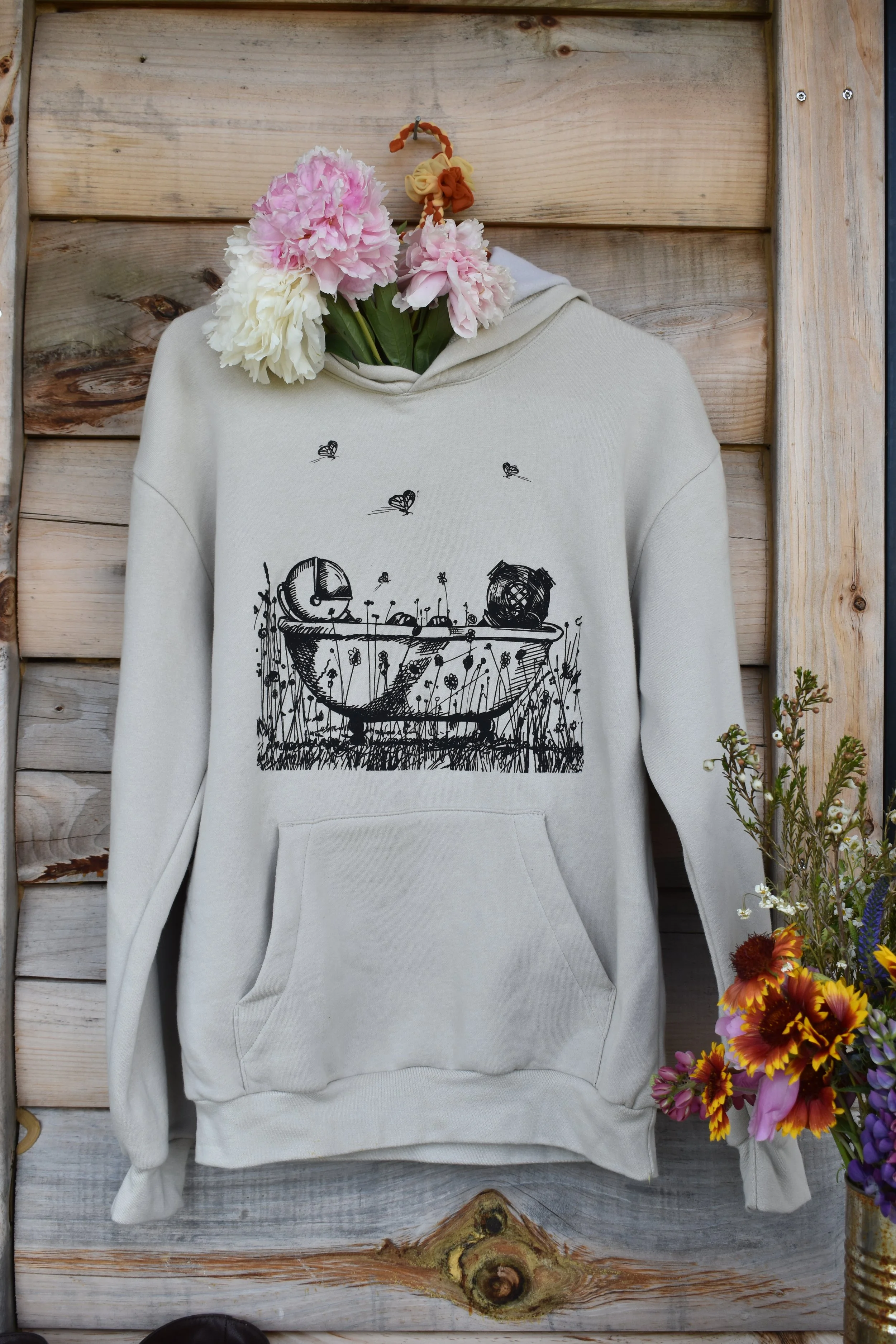Morning Glory Farm “Clawfoot Universe” Faded Bone Hoodie