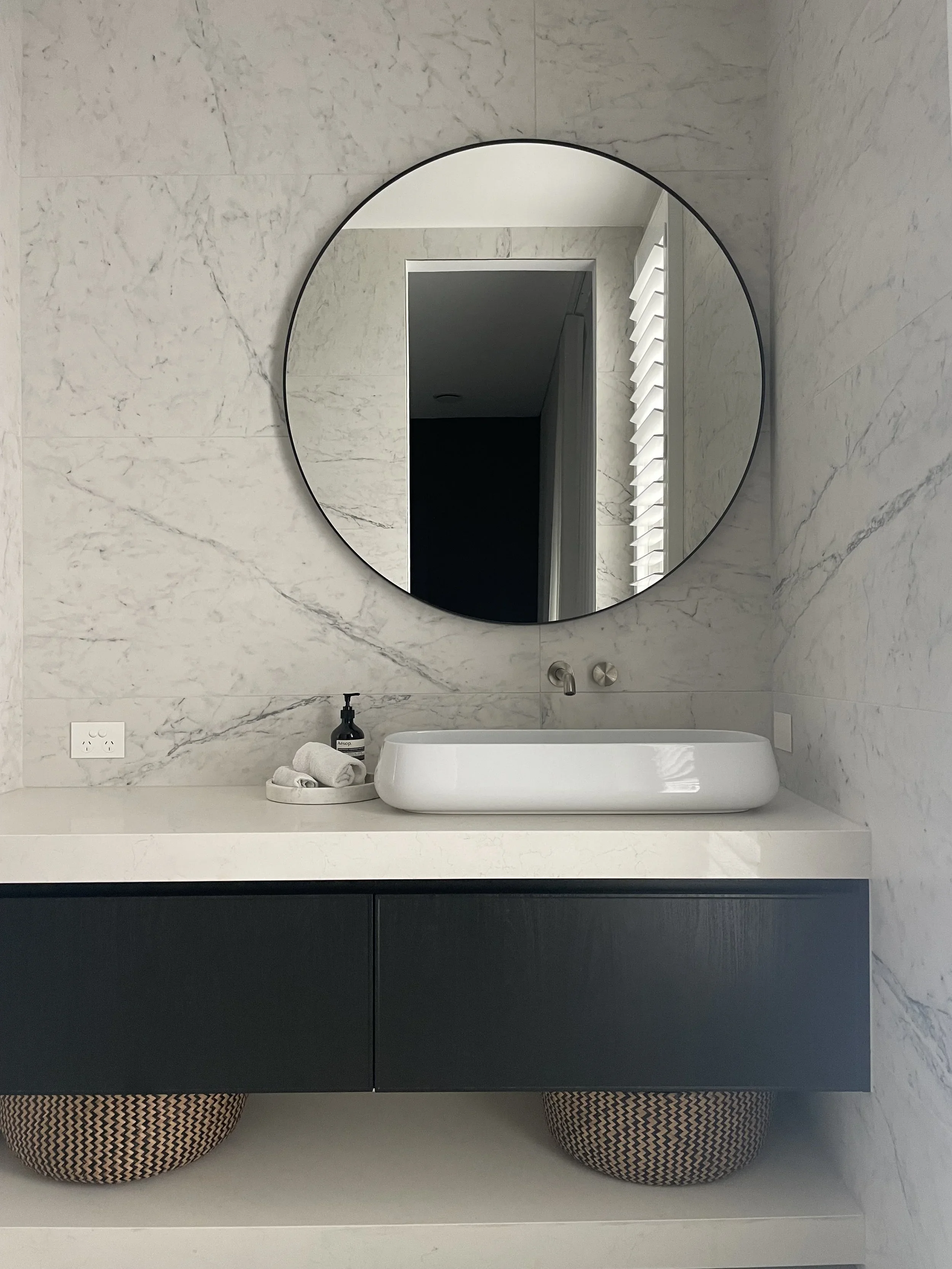 bathroom interior Italian marble tiles
