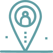 Icon of a location pin with a lock inside, indicating a secured or private location.