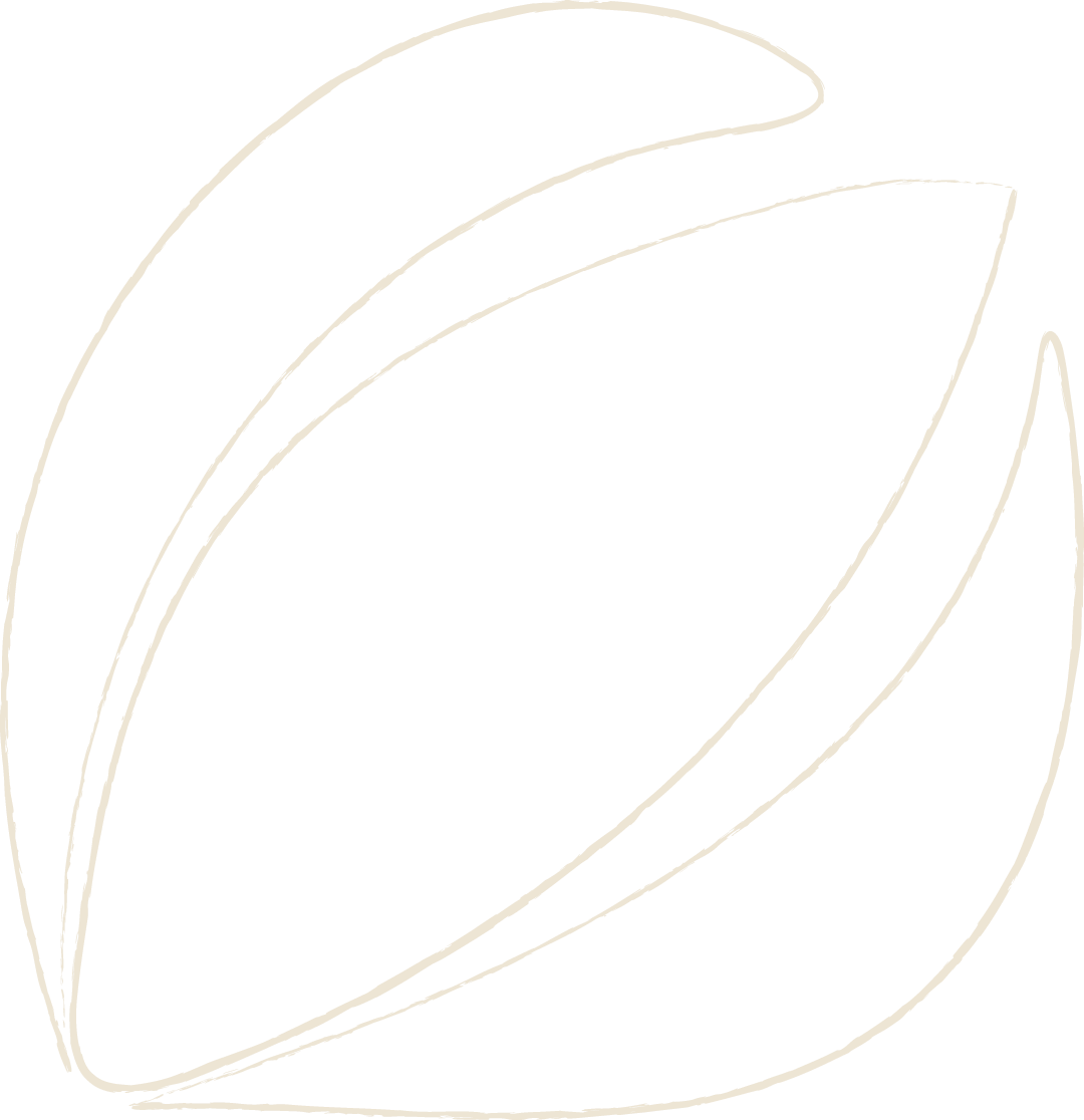 Line drawing of a coffee bean on a black background.