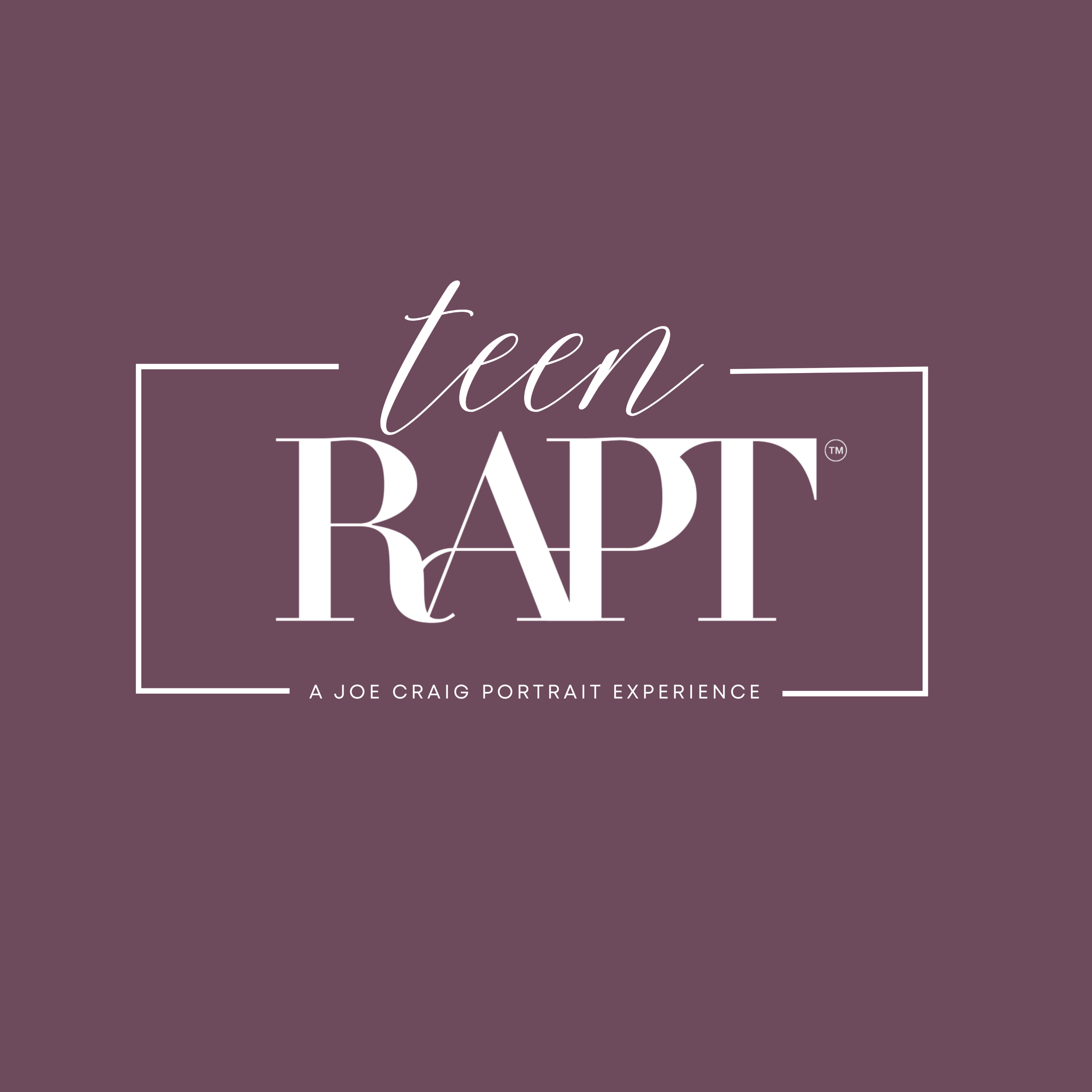 Teen RAPT logo, a Joe Craig portrait experience for teenagers
