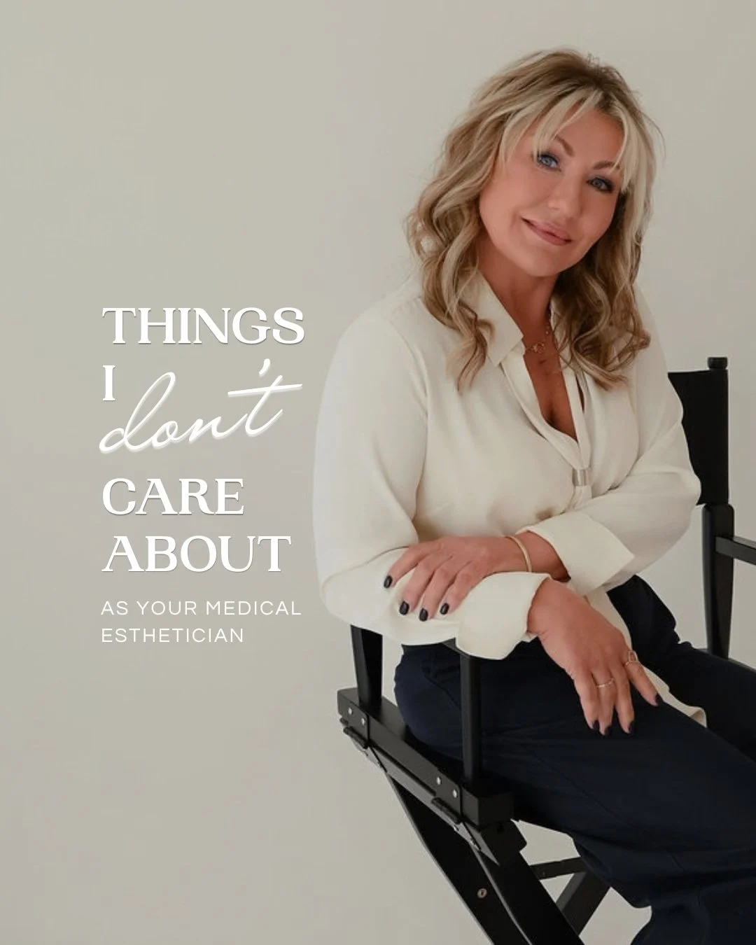 Things I don't care about as your Medical Aesthetician: whether you've "had work done," how long it's been since your last facial, or what's sitting in your bathroom cabinet right now.

What I do care about: what your skin actually needs an