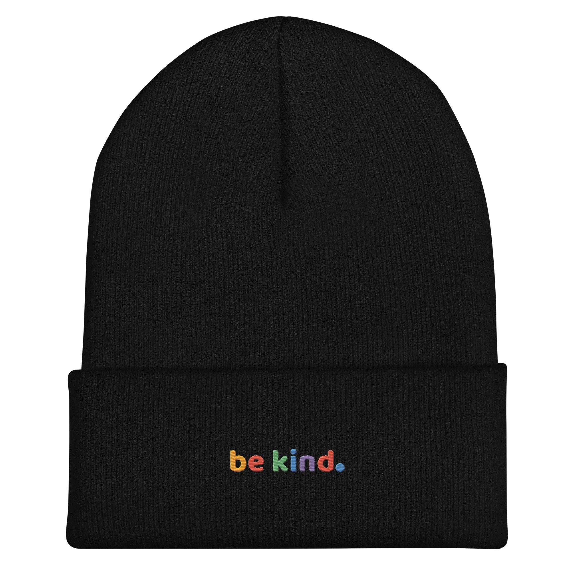 Be Kind Embroidered Beanie — Cuffed Kindness Hat