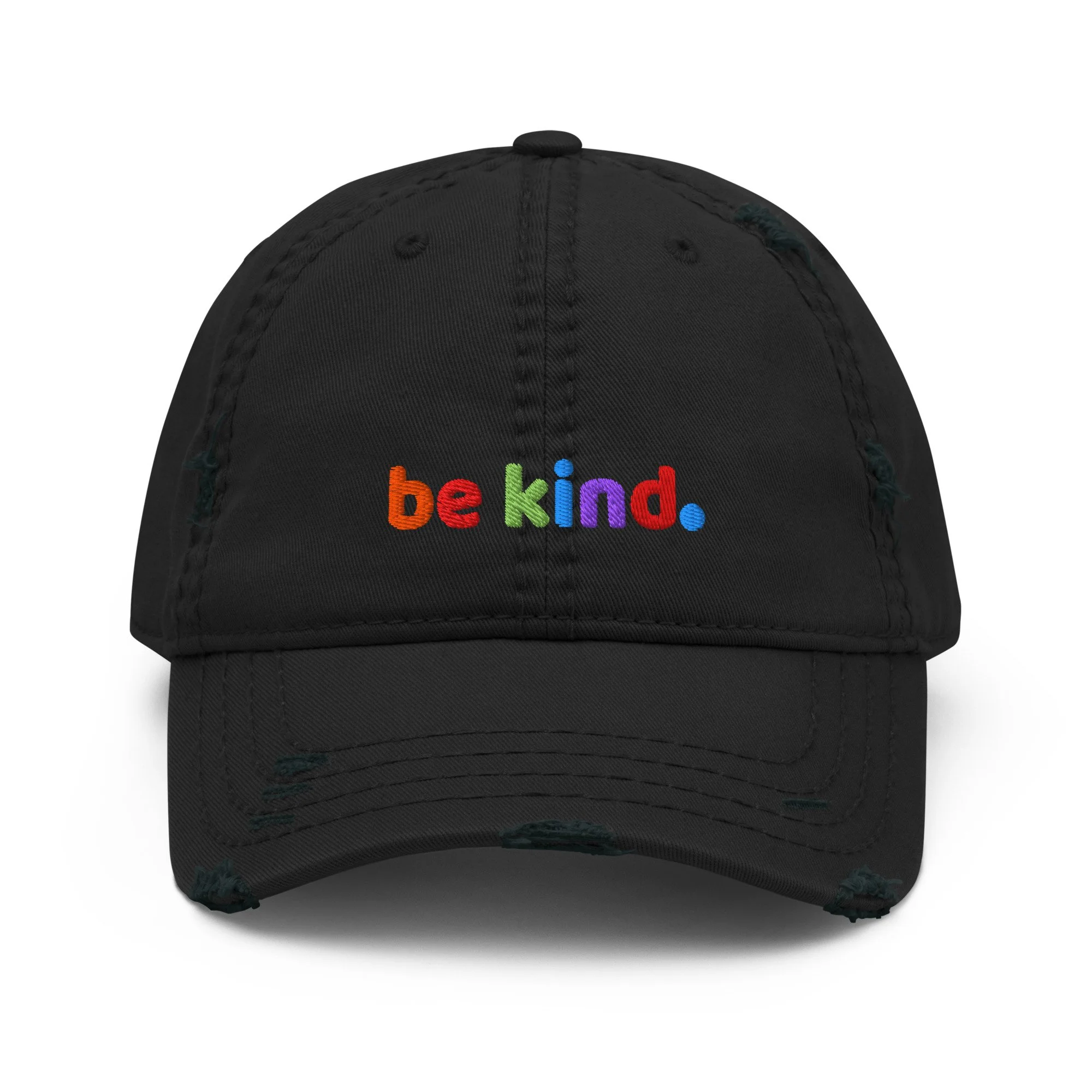 Be Kind Embroidered Dad Hat — Distressed Kindness Cap