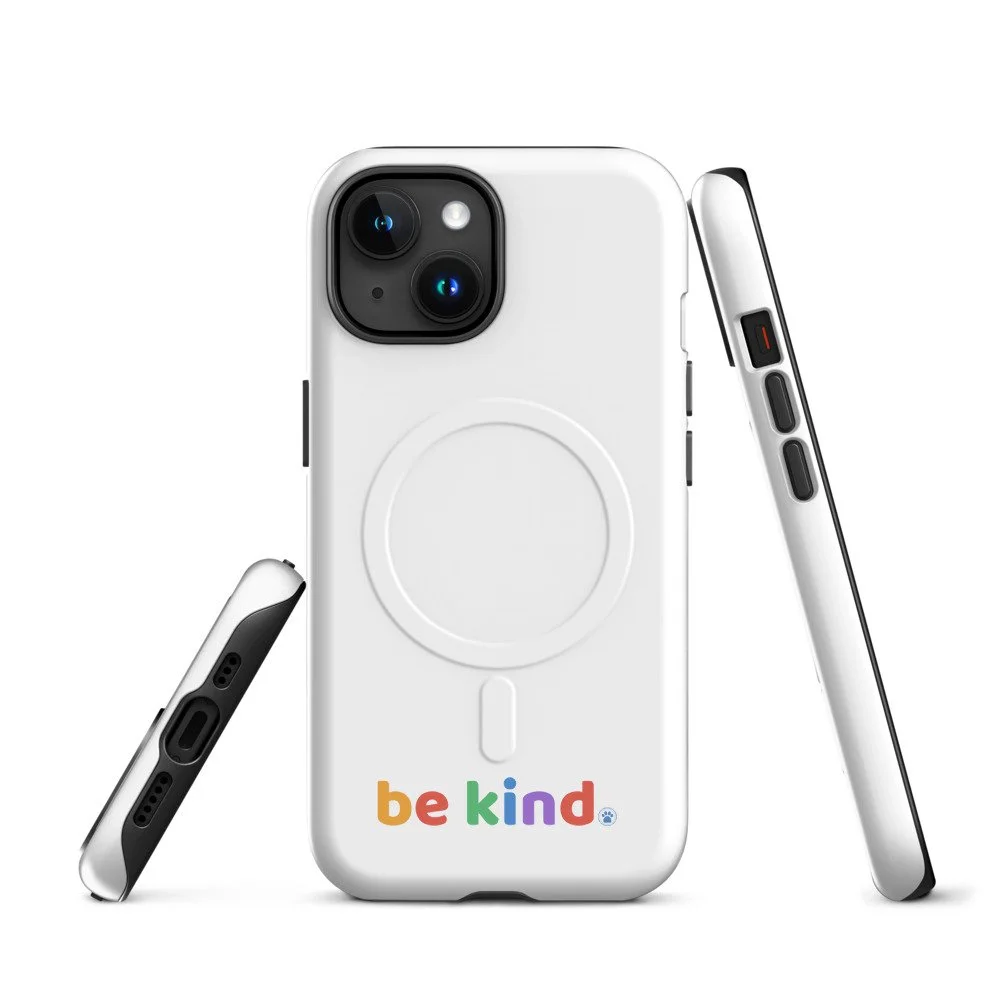 Be Kind MagSafe iPhone Case — Matte White Two-Layer Tough Cover