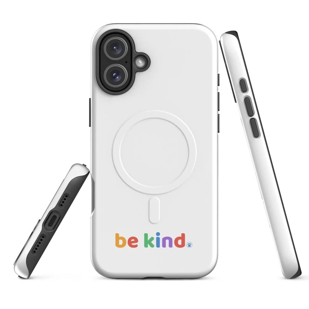 Be Kind MagSafe iPhone 16 Plus case shown from the back and both side edges