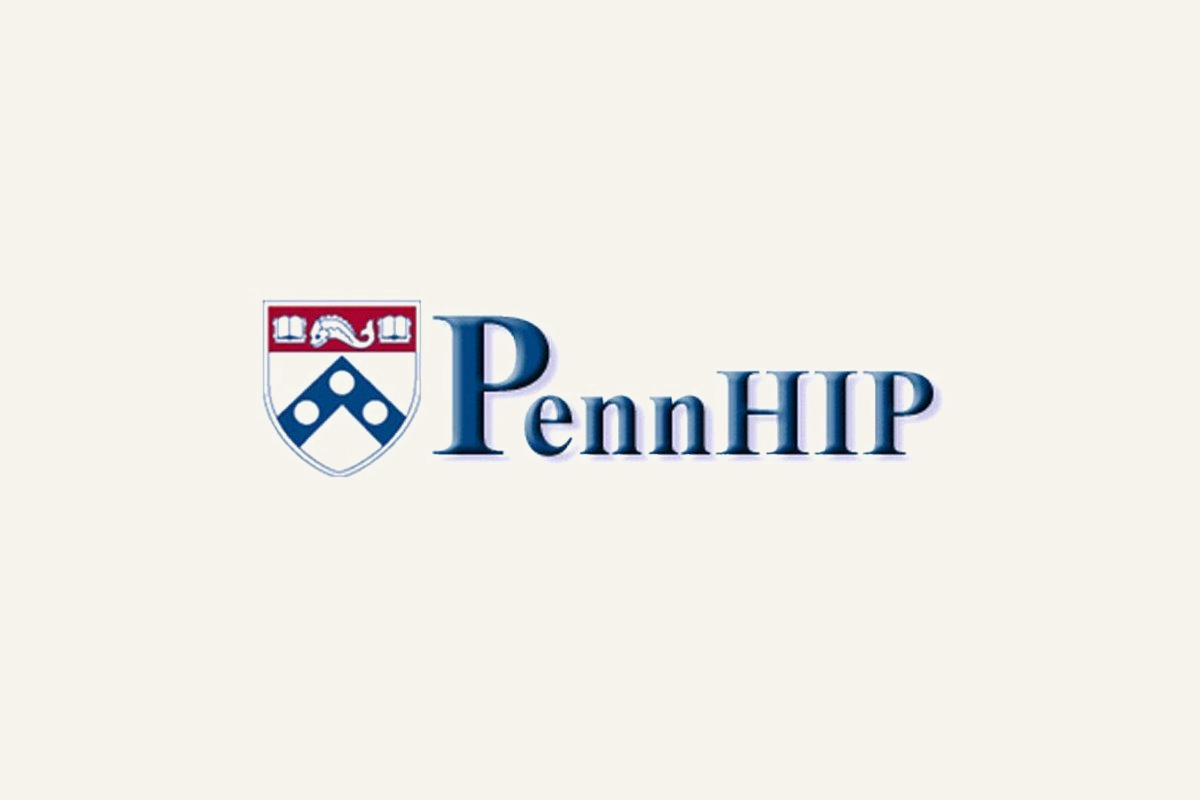 PennHIP logo featuring a shield with a nautical theme and the text PennHIP in blue.