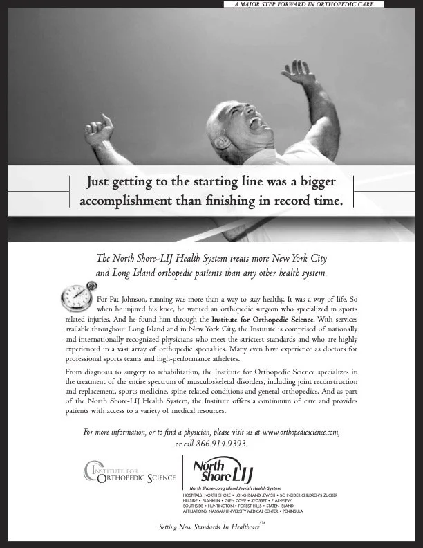 North Shore LIJ orthopedic sports medicine advertisement