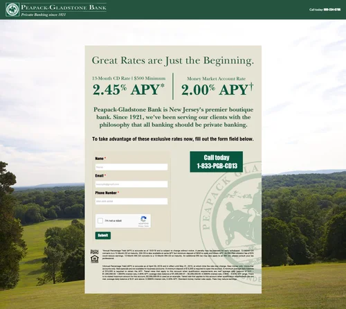 Peapack Ocean and Monmouth landing page