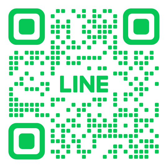 QR code with the word 'LINE' in the center, surrounded by green dots and squares.