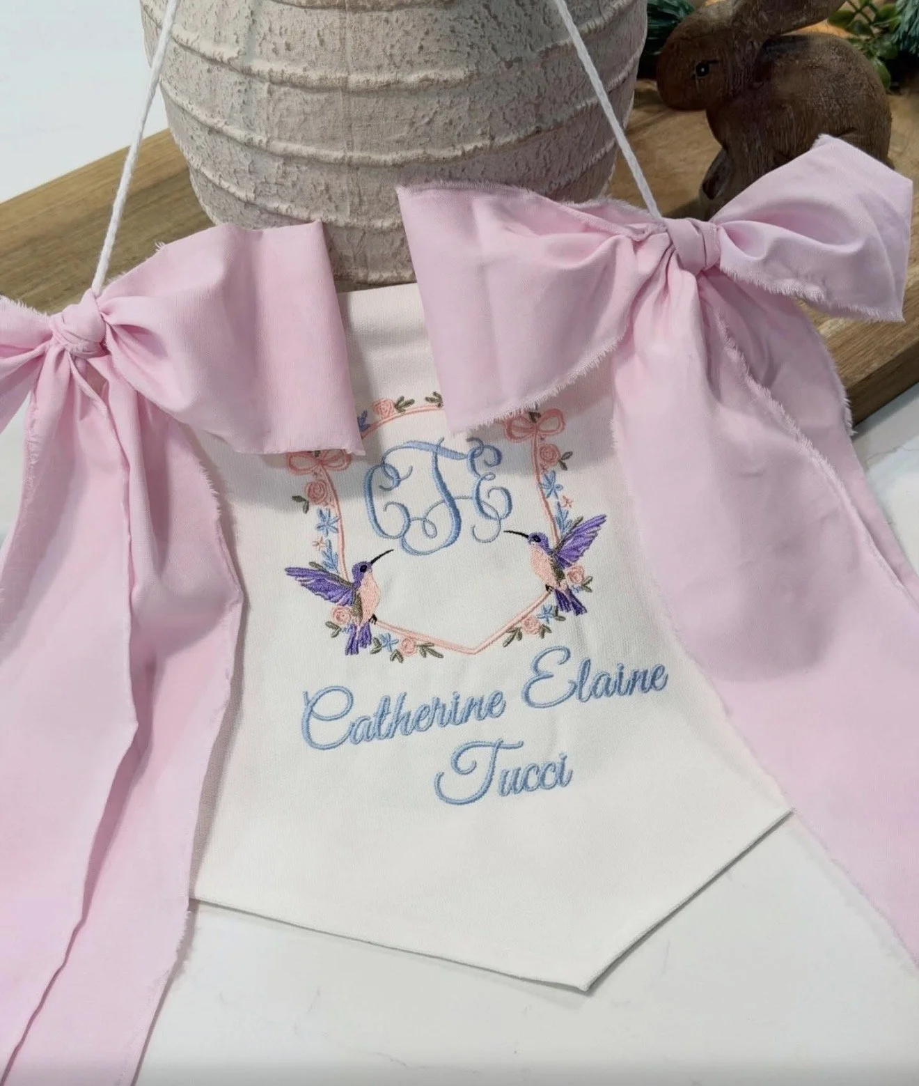 Hummingbird Floral Baby Banner