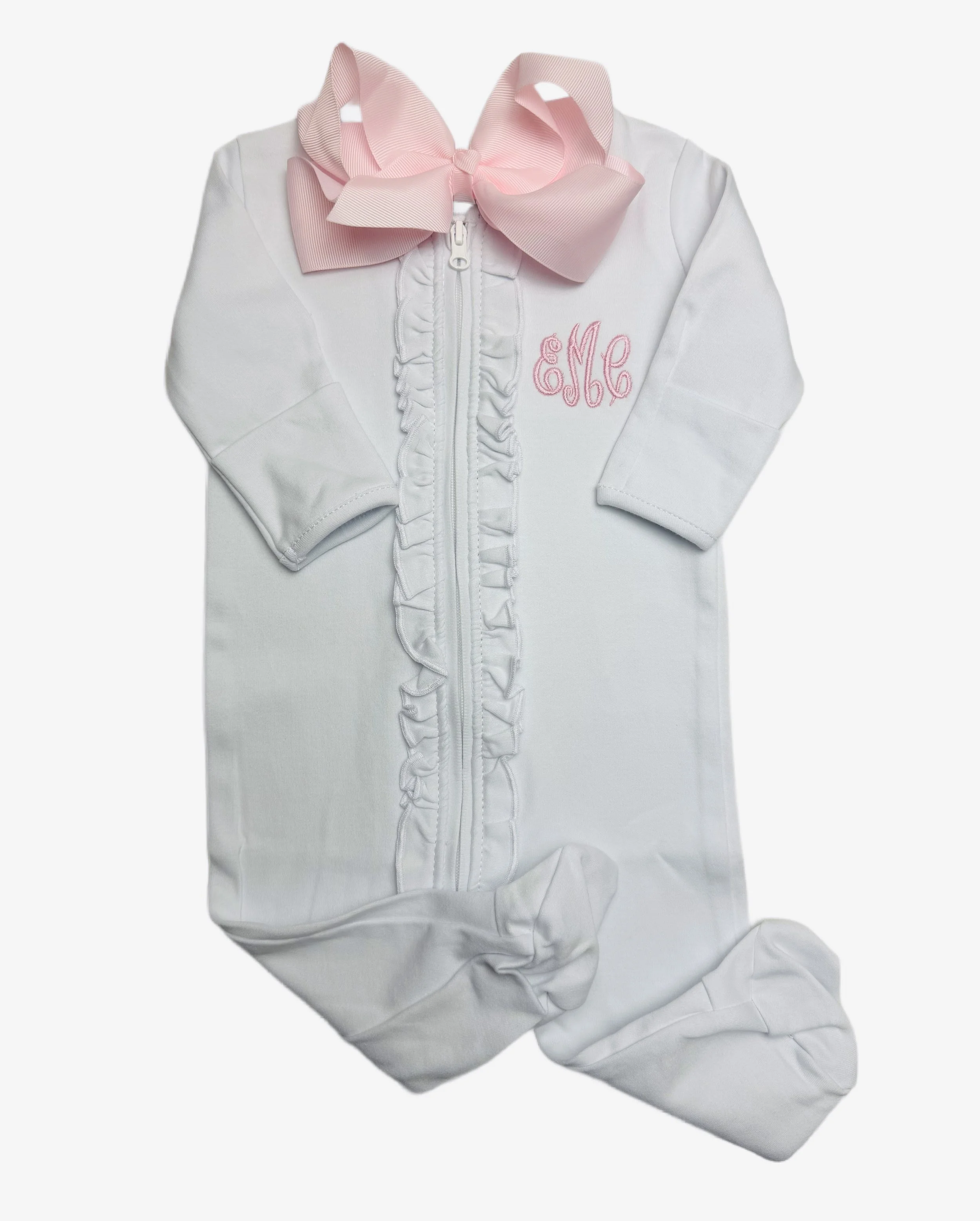 White Ruffle Footie