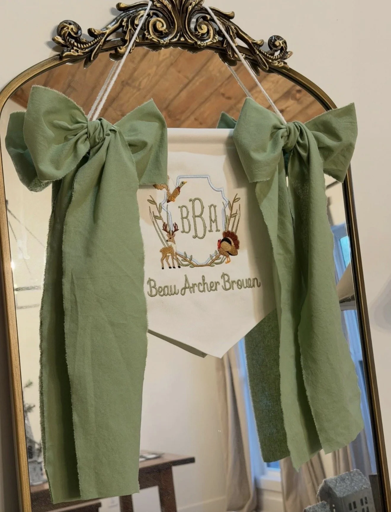 Country Boy Embroidered Baby Banner
