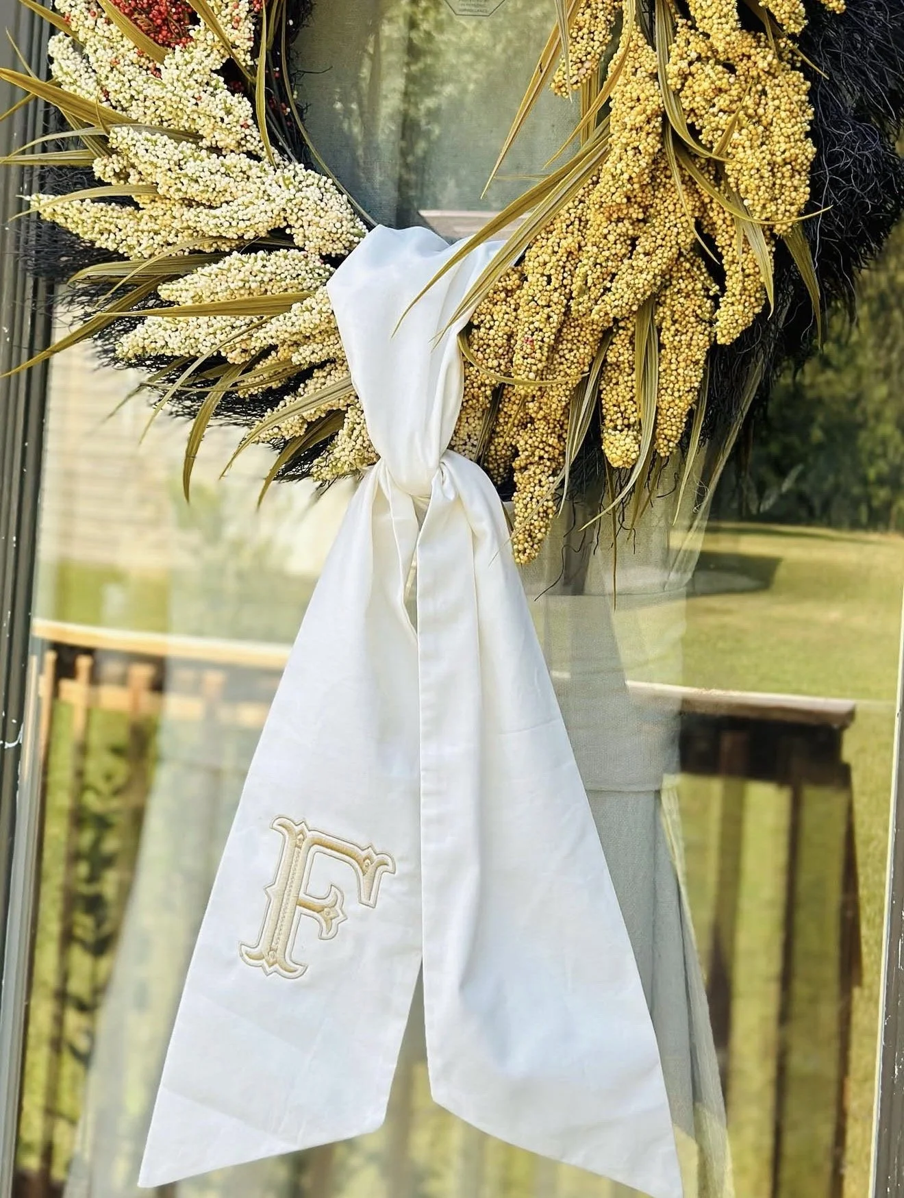 Neutrals Wreath Sash