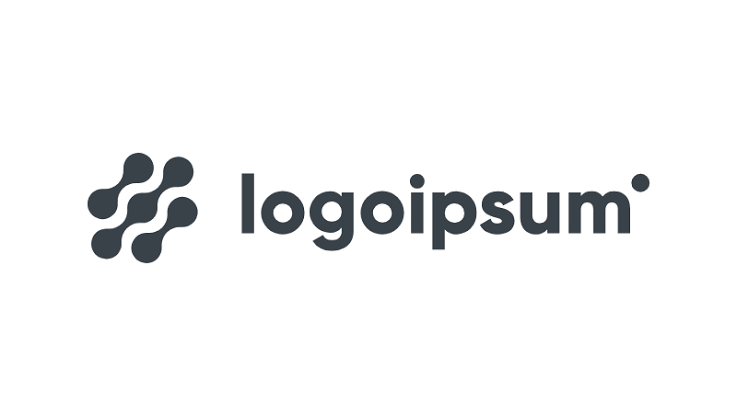 Logo with abstract interconnected circle design and the placeholder text 'logoipsum'.