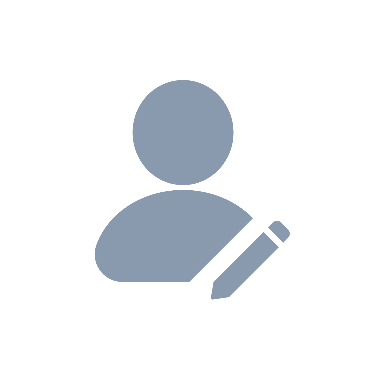 Een pictogram van een persoon met een potlood, vaak gebruikt voor 'bewerken' of 'profiel'.